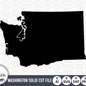 Washington Solid SVG Bestanden | Washington Cut Files | Verenigde Staten Vector Files | Washington Vector | Washington Kaart Clip Art