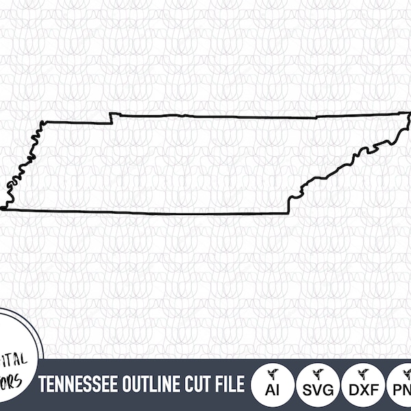 Tennessee Outline SVG Files | Tennessee Cut Files | United States of America Vector Files | Tennessee Vector | Tennessee Map Clip Art