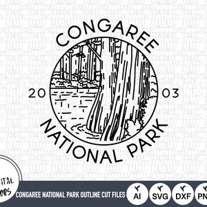 Congaree National Park Outline SVG Cut Files