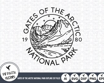 Gates of the Arctic National Park Outline SVG Cut Files