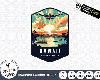 Hawaii Landmark SVG Files: Honolulu Pearl Harbor Cut Files (Digital Download)