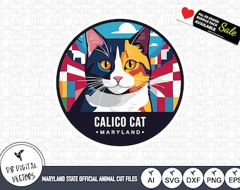 Maryland Calico Cat SVG: State Animal Cut Files (Digital Download)