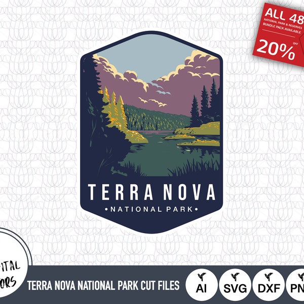 Terra Nova National Park Outline SVG Files | Terra Nova National Park Cut Files | Canada Vector File | Terra Nova National Park Vector