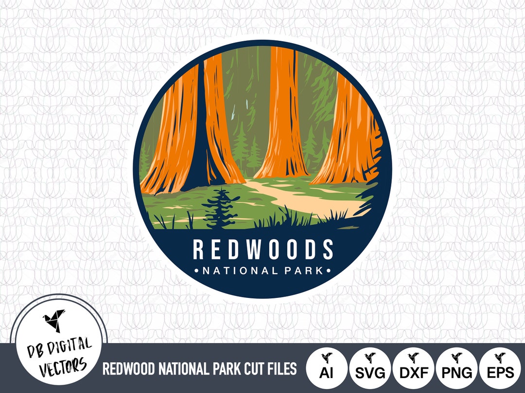 Redwood National Park Outline SVG Files Redwood National Park Cut Files