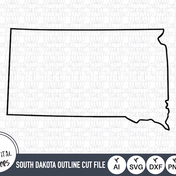 South Dakota Outline SVG Files | South Dakota Cut Files | United States of America Vector | South Dakota Vector | South Dakota Map Clip Art
