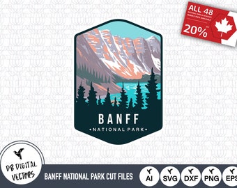 Banff National Park Outline SVG Cut Files: Canada Vector (Digital Download)