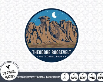 Theodore Roosevelt National Park Outline SVG Cut Files