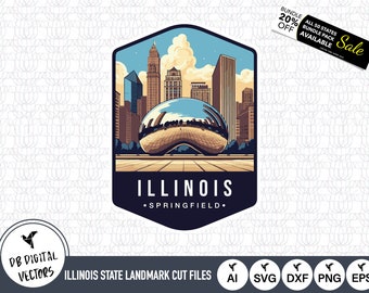 Chicago Bean Illinois Landmark SVG Cut Files (Digital Download)