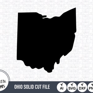 Ohio Solid SVG Files | Ohio Cut Files | United States of America Vector Files | Ohio Vector | Ohio Map Clip Art