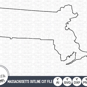 Massachusetts Outline SVG Files | Massachusetts Cut Files | United States of America Vector | Massachusetts Vector | Massachusetts Clip Art