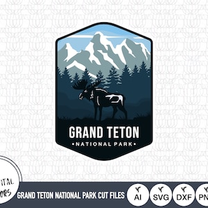Grand Teton Nationalpark Emblem SVG-Dateien | Grand Teton Nationalpark geschnitten Dateien | Vereinigte Staaten von Amerika | Grand Teton Nationalpark Logo