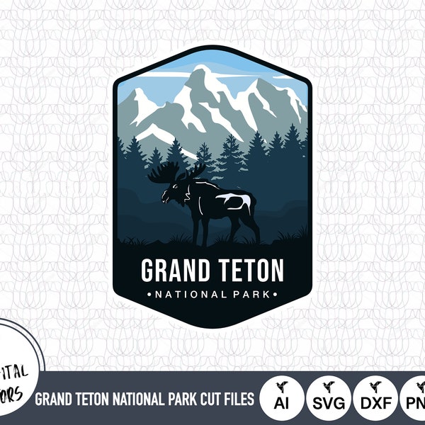 Grand Teton National Park Emblem SVG Files | Grand Teton National Park Cut Files | United States of America | Grand Teton National Park Logo