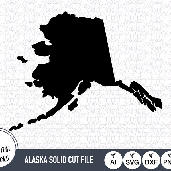 Alaska Solid SVG Files | Alaska Cut Files | United States of America Vector Files | Alaska Vector | Alaska Map Clip Art