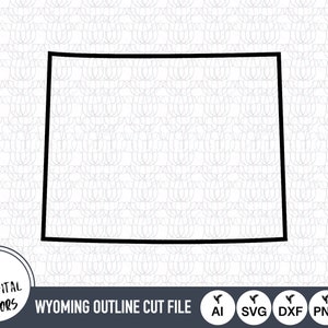 Fichiers SVG de contour du Wyoming | Fichiers de coupe du Wyoming | Fichiers vectoriels des États-Unis d'Amérique | Vecteur du Wyoming | Clipart De Carte Du Wyoming