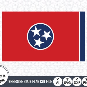 Tennessee State Flag Outline Flag SVG Files / Tennessee State Flag Cut Files / United States of America Vector Files / Tennessee State Flag