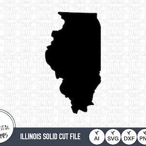 Illinois Solid SVG Files | Illinois Cut Files | United States of America Vector Files | Illinois Vector | Illinois Map Clip Art