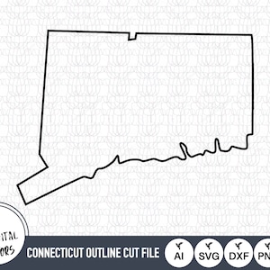 Connecticut Outline SVG Files | Connecticut Cut Files | United States of America Vector Files | Connecticut Vector | Connecticut Map Art