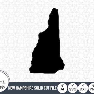 New Hampshire Solid SVG Files | New Hampshire Cut Files | United States of America Vector Files | New Hampshire Vector | New Hampshire Map