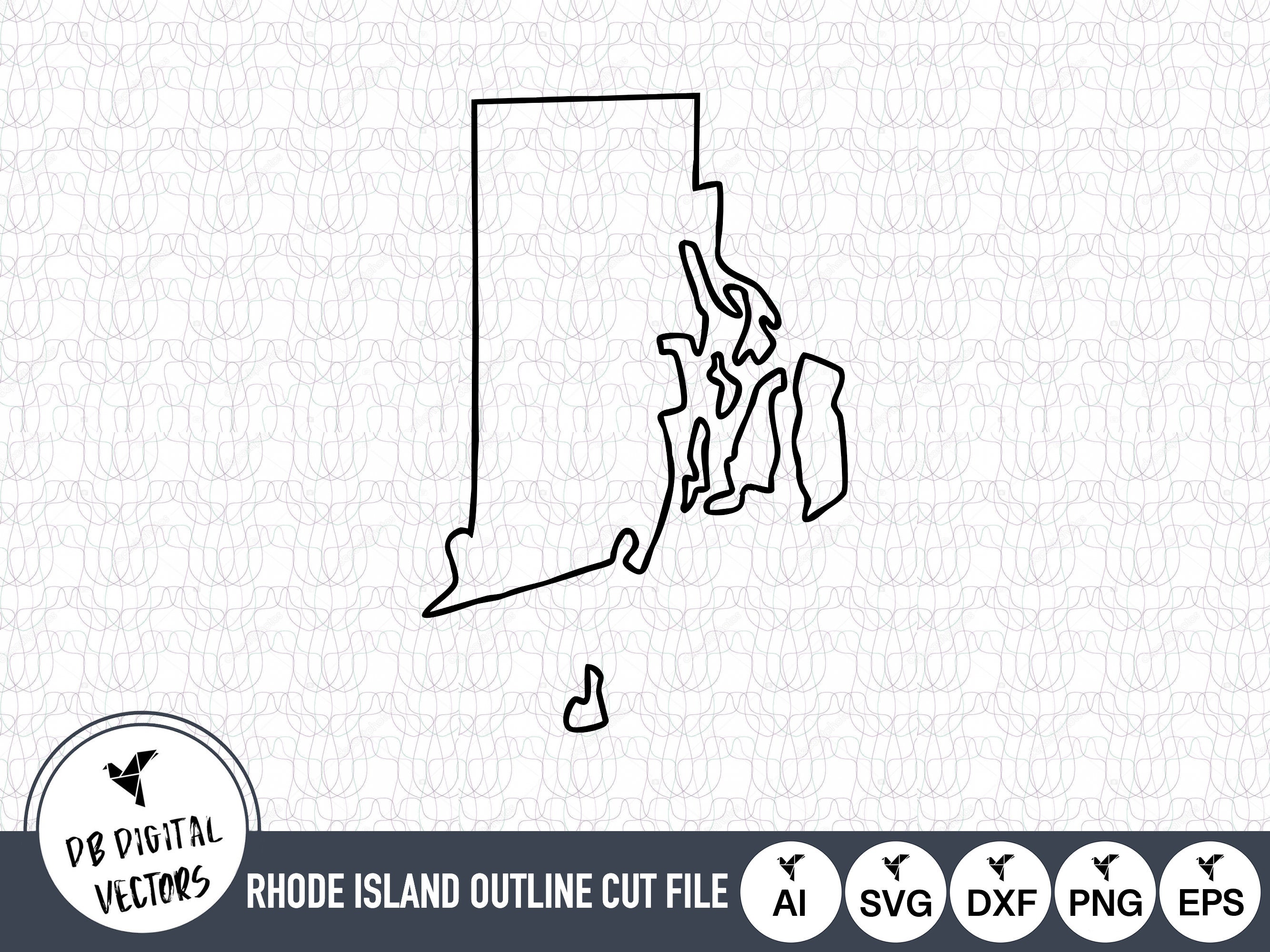 Rhode Island Outline SVG Files | Rhode Island Cut Files | United States of America Vector | Rhode Island Vector | Rhode Island Map Clip Art