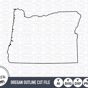 Archivos SVG de esquema de Oregon / Archivos de corte de Oregon / Archivos vectoriales de Estados Unidos de América / Vector de Oregon / Mapa de Oregon Clip Art