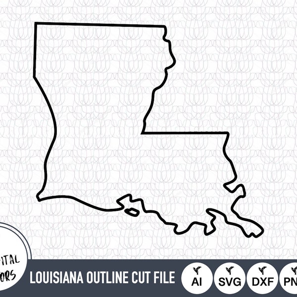 Louisiana Umriss SVG-Dateien | Louisiana Cut Dateien | Vereinigte Staaten von Amerika Vektor-Dateien | Louisiana Vektor | Louisiana Karte Clip Art