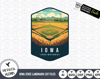 Iowa Field of Dreams SVG: Des Moines landmärkesklippfiler