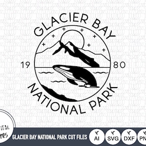 Glacier Bay National Park Outline SVG Files | Glacier Bay National Park Cut Files | Glacier Bay National Park Art