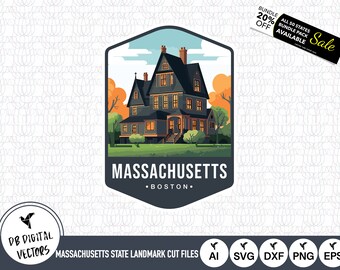 House of Seven Gables SVG: Klippfiler för landmärken i Massachusetts