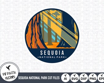 Sequoia nationalpark kontur SVG-filer | Sequoia nationalpark klippfiler | Amerikas förenta stater vektor | Sequoia nationalpark vektor