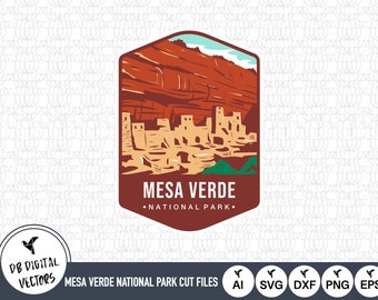 Pliki SVG z emblematem Parku Narodowego Mesa Verde (pobieranie cyfrowe)