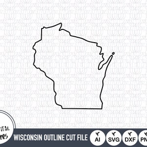 Wisconsin Outline SVG Files | Wisconsin Cut Files | United States of America Vector Files | Wisconsin Vector | Wisconsin Map Clip Art