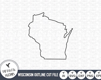 Wisconsin Outline SVG Cut Files: Vector Map (Digital Download)