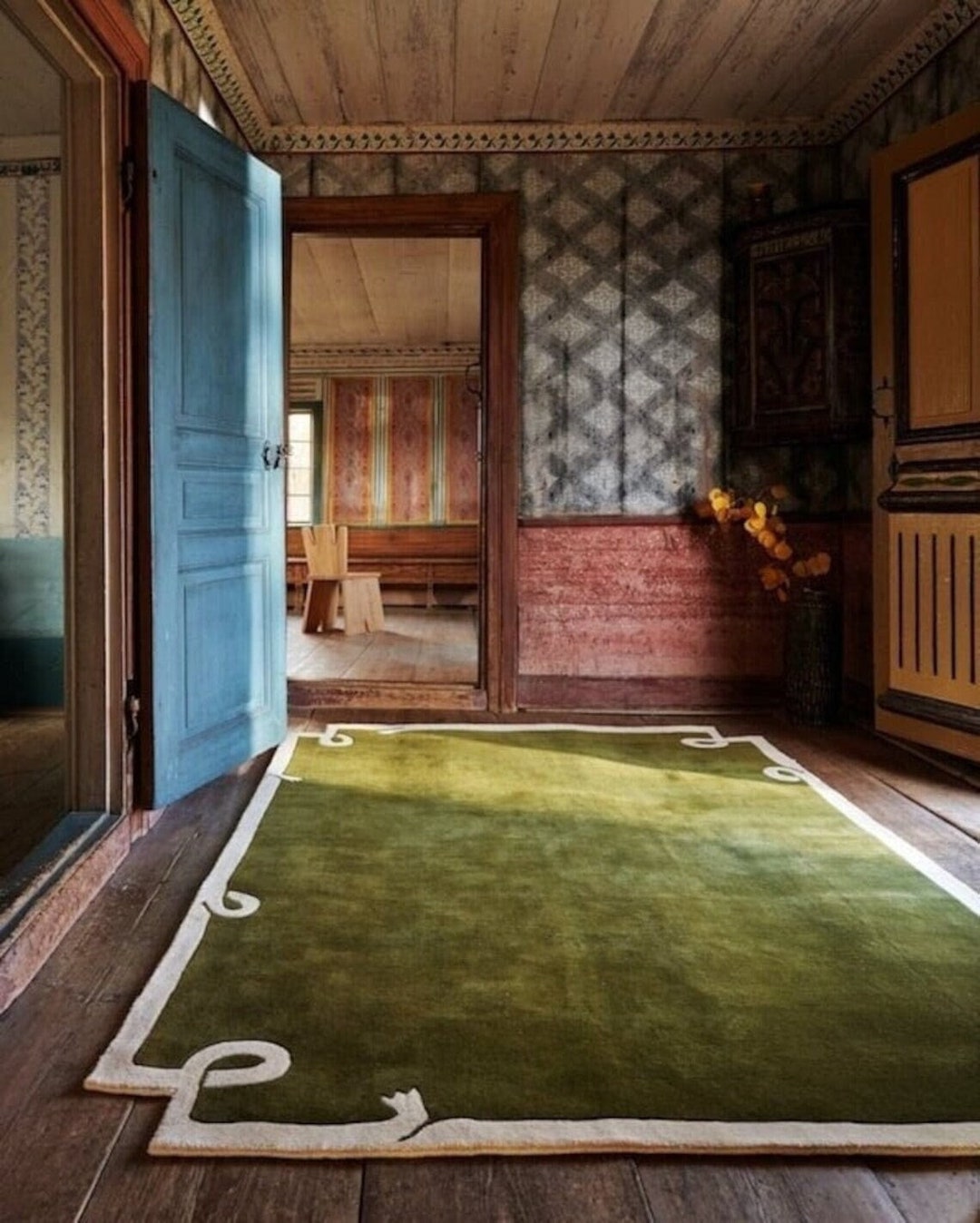 Hand Tufted Rug Loops Green Hand Tuft Tufted Woolen Modern Large Area ...