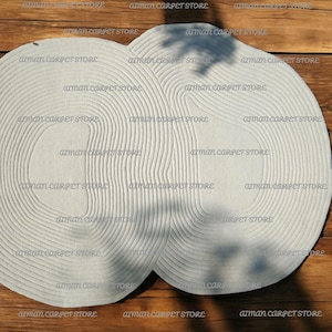 Irregular Shape Modern Style Handmade Hand Tufted Large Area Rug 100% Woolen Area Rug White -woolen Area Rug 5x8 6x9 7x10 8x10 9x12 Custom
