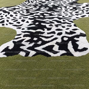 Hand tufted Modern Handmade Wool Rug for Living Room, Bedroom and Dining Room (Green, 9x6)  all custom size ..5x8,/6x9/8x10/9x12/10x14