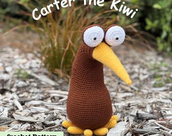 Carter the Kiwi Crochet Pattern | Amigurumi Kiwi Bird | New Zealand Animal