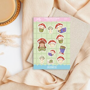 Mushrooms and Friends Sticker Set - Stickers, Journal Stickers, Planner Stickers, Nature Stickers