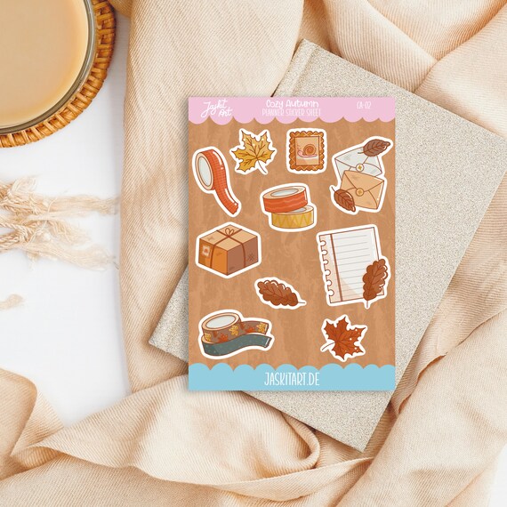 Mädchen Herbst Sticker Set - Süße Aufkleber Fürs Journal, Planer Oder Scrapbooking (2 Bögen)
