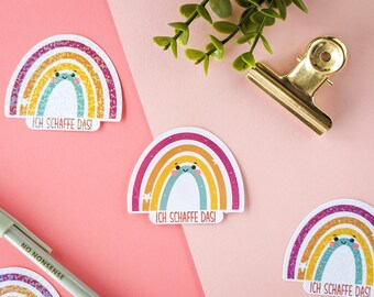 Kawaii Rainbow | Holographic Sticker Motivational Sticker | I can do it | Planner Stickers for Bullet Journal