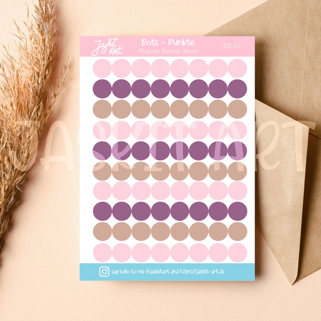 Mini Dots Planner Stickers | Minimal Sticker Sheet | Dots Sticker Sheet ...