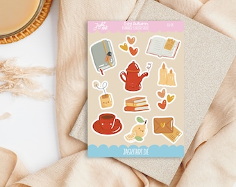 Mädchen Herbst Sticker Set – 2 Bögen Mit Süßen Aufklebern Für Journal, Planer, Scrapbooking (18 X 11 Cm, Matt)