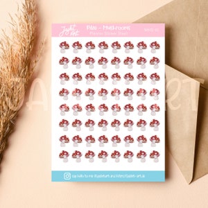 Kawaii Pilz Planner Sticker Sheet| ideal fürs Bullet Journal | Tagebuch | Kalender