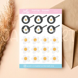 Kawaii Fried Egg Planner Sticker Sheet| ideal for bullet journal | diary | calendar