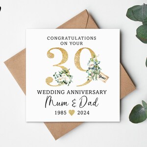 Happy 39th Wedding Anniversary - Etsy