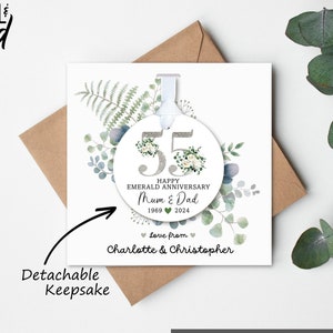 Emerald Wedding Anniversary Gift Card, Emerald Wedding Card, Emerald Anniversary, Anniversary Card, 55 year Anniversary, Personalised Card