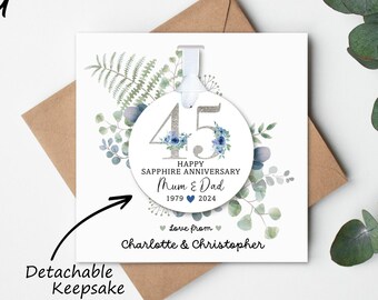 Sapphire Wedding Anniversary Card 45th Anniversary - Etsy UK