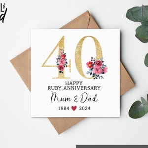 ruby anniversary card