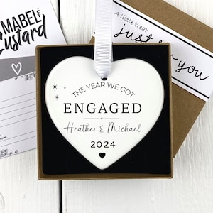 Engaged Ornament | Engagement Gift | The Year We Got Engaged | Couples Ornament | Engagement Announcement | Christmas Engagement | Engaged
