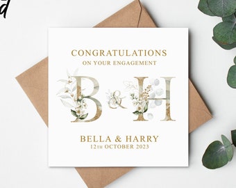 Engagement Card | Congratulations On Your Engagement Card | Engagement Gift Card | Personalised Engaged Card For Couple | Newly Engaged Card