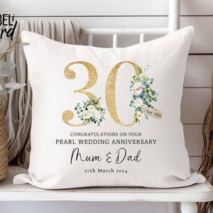 Pearl Wedding Anniversary Gift, 30th Anniversary gift, Wedding Gift, Anniversary Gift, Anniversary Cushion, Pearl Anniversary Gift, Wedding